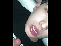 Teen gets a mouthful of cum by sucking friend off