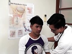 Asian twink asstoyed by weird doctor