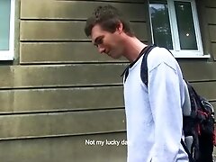 '  CZECH HUNTER 433 -  Shy Dark Haired Twink Answers Some Questions & Sucks Cock'
