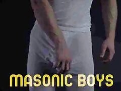 MasonicBoys - Sexy holy DILF Felix Kamp uses big dildo in twink ass