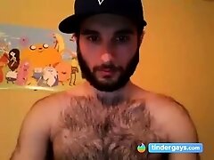 Hairy chest covered in cum