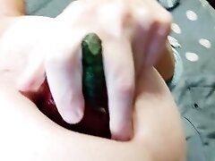 Mega Huge & Deep Anal Insertion of a Big Size Eggplant of a Gorgeously Gaped Twink Boy Pussy!