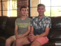 Brunette twink anal sex with facial