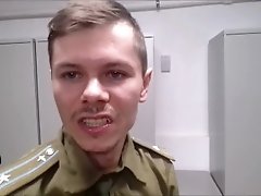 Russian soldier spits