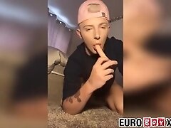 Adorable European Teddy Lane masturbates and cums solo