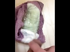 A Japanese high school boy pissed on a diaper