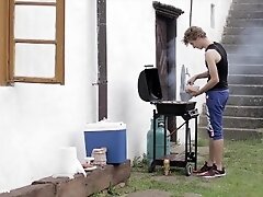 Friends go out for a barbecue and end up fucking bareback!
